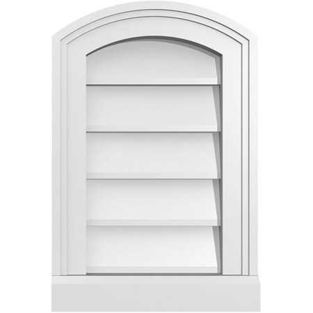 Ekena Millwork Arch Top Surface Mount PVC Gable Vent: Functional, w/ 2"W x 2"P Brickmould Sill Frame, 12"W x 18"H GVPAR12X1803SF